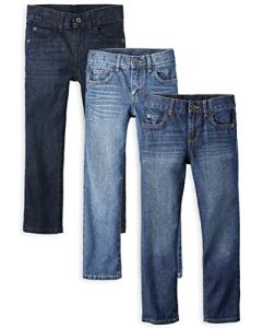 Boys Straight Leg Jeans 3-Pack in Carbon & Blue