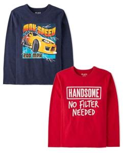 Boys' Assorted Long Sleeve Graphic T-Shirts 2-Pack