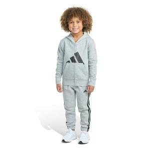 adidas Boys Long Sleeve Fleece Jacket & Jogger Set