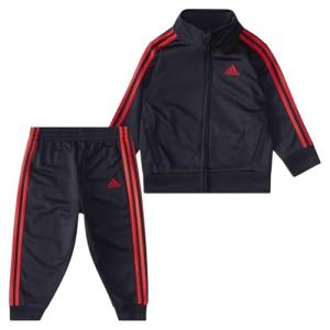 adidas Boys 2-Piece Track Set, Black/Red, Size 5