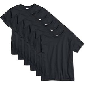 Hanes Boys Black Short Sleeve T-Shirt 6-Pack