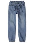 Girls' Denim Joggers - Serna Wash, Size 6 7