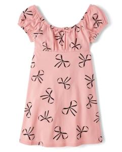 Girls' Short Sleeve Casual Dress - Pink Kiss