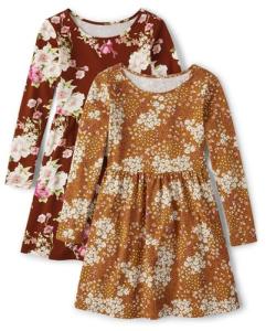 Children's Place Long Sleeve Skater Dress 2-Pack