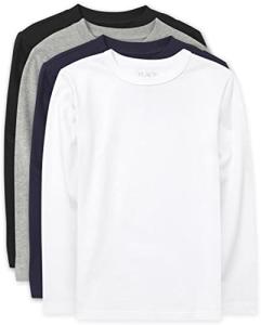 Boys' Long Sleeve Basic Layering T-Shirt 4-Pack