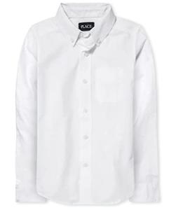 Boys' White Long Sleeve Oxford Shirt - Small