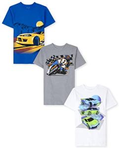 Boys' Short Sleeve Racecar Graphic T-Shirt 3-Pack
