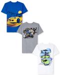 Boys' Short Sleeve Racecar Graphic T-Shirt 3-Pack