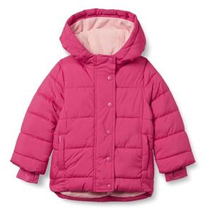 Girls' Heavyweight Water-Resistant Puffer Coat, Pink
