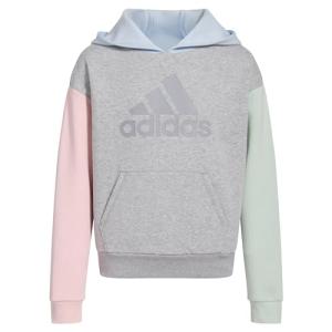 Adidas Girls' Fleece Hooded Pullover, Grey