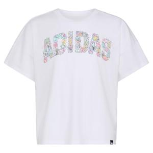 adidas Girls' Drop Shoulder Graphic Tee, White