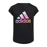 adidas Girls' Black Short Sleeve Scoop Neck Tee