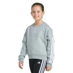 adidas Girls Fleece 3-Stripe Crewneck Sweatshirt