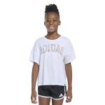 adidas Girls' Drop Shoulder Graphic Tee, White
