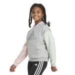 Adidas Girls' Fleece Hooded Pullover, Grey