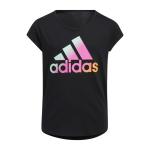 adidas Girls' Black Short Sleeve Scoop Neck Tee