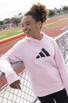 Adidas Girls' Fleece Hooded Pullover, Sandy Pink