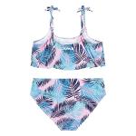 Hurley Girls Pink Palms Bikini Set, Medium