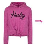 Hurley Girls' Fuchsia Long Sleeve Hoodie, Size L