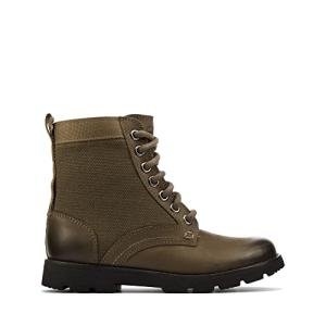 Clarks Boy's Khaki Leather Ankle Derby Boots