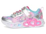 SKECHERS Girls Heart Lights Sneakers, Silver/Multi