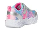 SKECHERS Girls Heart Lights Sneakers, Silver/Multi