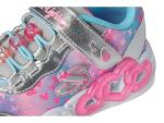 SKECHERS Girls Heart Lights Sneakers, Silver/Multi