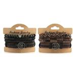 HZMAN Leather Tree of Life Bracelets Set