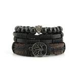 HZMAN Leather Tree of Life Bracelets Set