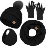 Warm Knit Hat, Scarf, Gloves & Ear Warmer Set
