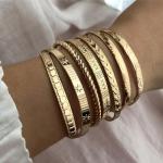 Gold Bangle Bracelet Set for Women