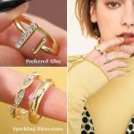KISS WIFE Gold Silver Stackable Knuckle Rings Set