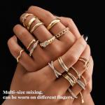 KISS WIFE Gold Silver Stackable Knuckle Rings Set