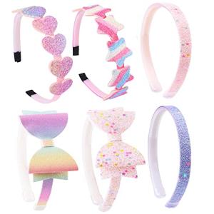 Lizioo 6 Pack Glitter Girls Hair Accessories
