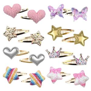 Butterfly and Heart Metal Hair Clips for Girls