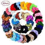 Chloven 45 Pcs Velvet Hair Scrunchies for Women