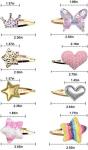 Butterfly and Heart Metal Hair Clips for Girls