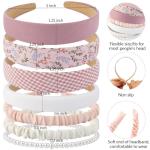 7 Pack Pink Non-Slip Headbands for Girls