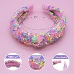 Rainbow Sequin Knotted Headbands for Girls