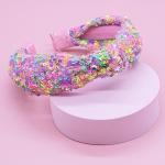 Rainbow Sequin Knotted Headbands for Girls