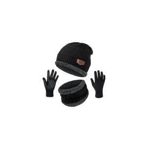 Warm Winter Beanie, Scarf, and Gloves Set