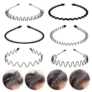 Fenshine 6PCS Non-Slip Wavy Metal Hair Bands