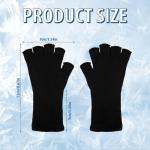 Satinior 2 Pairs Knit Fingerless Winter Gloves