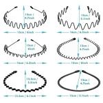 KELUBATU Unisex Wavy Metal Headbands - 6 Pack