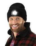 LED Beanie Hat with Rechargeable Light - Black
