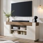 70" Modern TV Stand with Open Storage Cabinets
