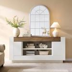 70" Modern TV Stand with Open Storage Cabinets