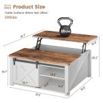 SEDETA Lift Top Coffee Table with Storage - White