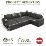 108-Inch U-Shaped Sleeper Sofa with Storage