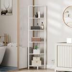 6-Tier Corner Shelf with LED Light, White